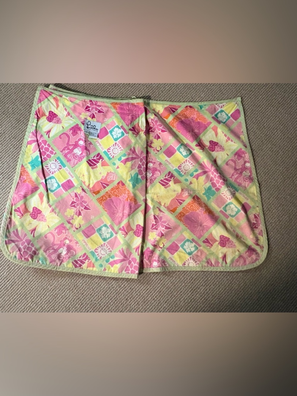 Lilly Pulitzer Pink & Yellow Patchwork Cotton Skirt
Reversible , vintage